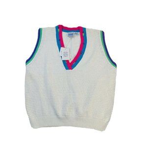 Deadstock Vintage 90s Golf Embroidered Color Block Sweater Vest